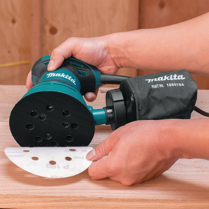 Makita 5" Random Orbit Sander, 3 AMP, 12,000 OPM, case