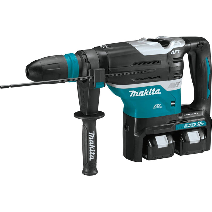Makita XRH07PTUN 36V (18V X2) LXT Brushless 1-9/16" Advanced AVT Rotary Hammer Kit, SDS-MAX, 2-mode, var. spd., dual port charger, case, AFT, AWS (5.0Ah)