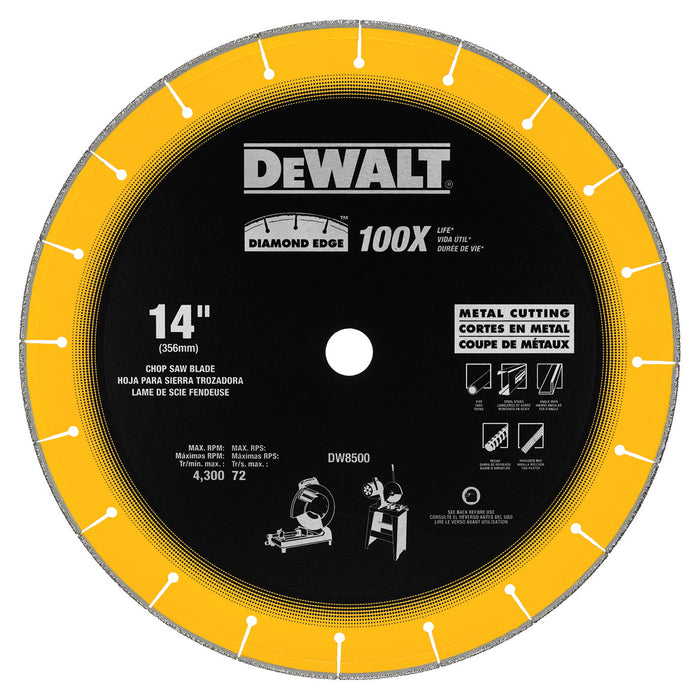 DEWALT 14" X 7/64" X 1" DIAMOND EDGE CHOP SAW BLADE