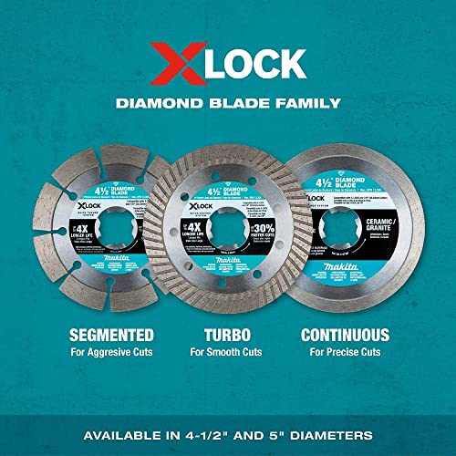 Makita (E-07397) X-LOCK 4-1/2in Continuous Rim Diamond Blade for Ceramic and Granite Cutting