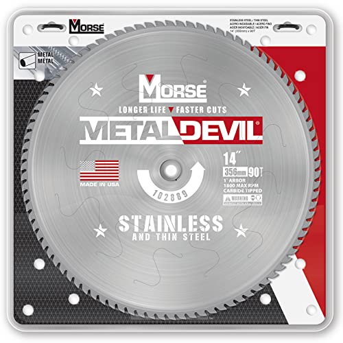 MK Morse Devil CSM1490FSSC, Circular Saw Blade, Carbide Tipped, Stainless Steel Cutting, 14 inch, 1 Pack