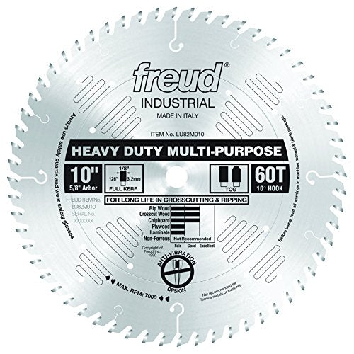 Freud LU82M008 8-Inch 48 Tooth TCG Crosscutting and Ripping Saw Blade with 5/8-Inch Arbor