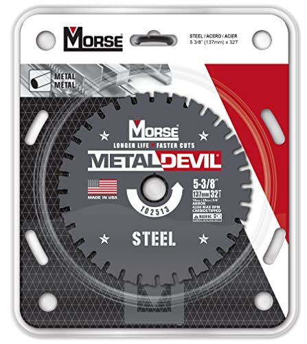 MK Morse Devil CSM53832FSC, Circular Saw Blade, Carbide Tipped, Steel Cutting, 5-3/8 inch, 1 Pack