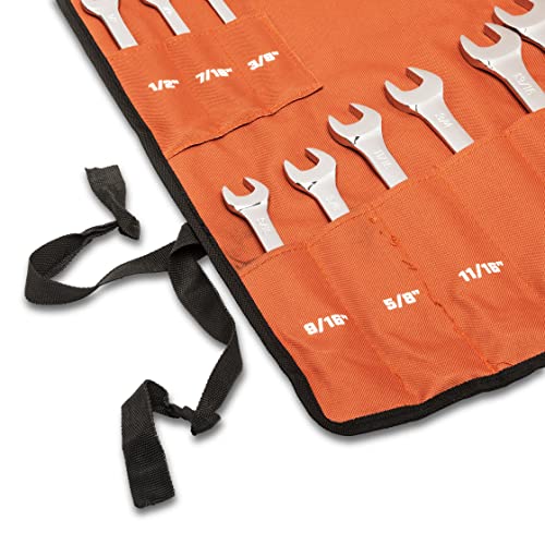 Crescent 14-Piece 12 Point SAE Combination Wrench Set with Tool Roll