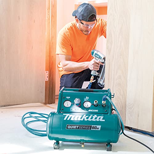 Makita Quiet Series 1-1/2 HP, 3 Gallon, Oil-Free, Electric Air Compressor