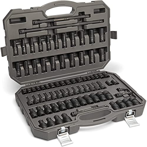 GEARWRENCH 65-Piece 1/2 In. Drive Standard & Deep SAE/MM Impact Socket Set