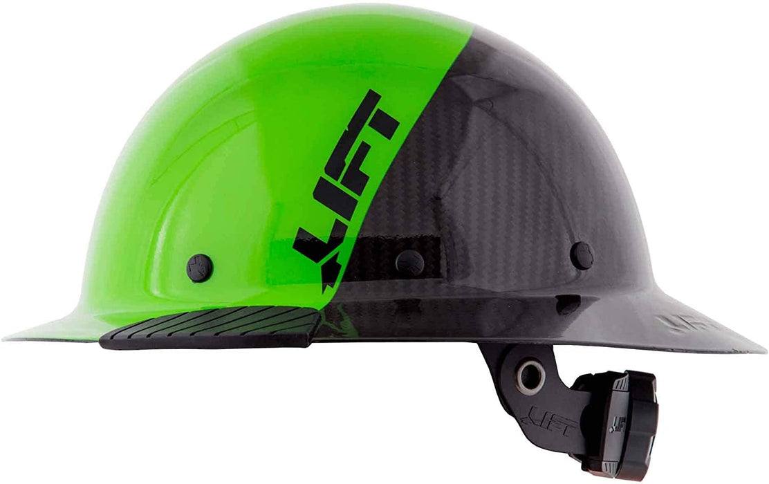 LIFT Safety DAX Fifty 50 Green Carbon Fiber Full Brim Hard Hat