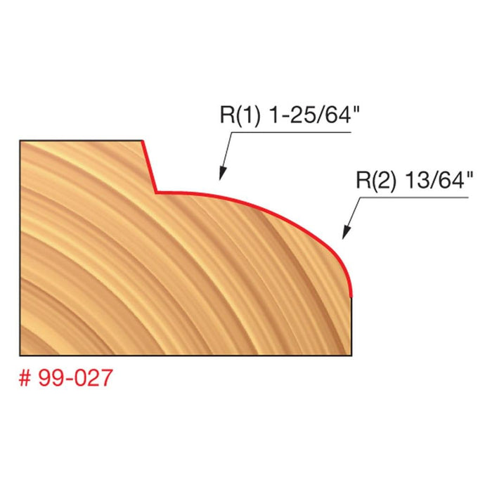 Freud 2-19/32 In. (Dia.) Quadra-Cut Table Edge & Handrail Bit with 1/2 In. Shank