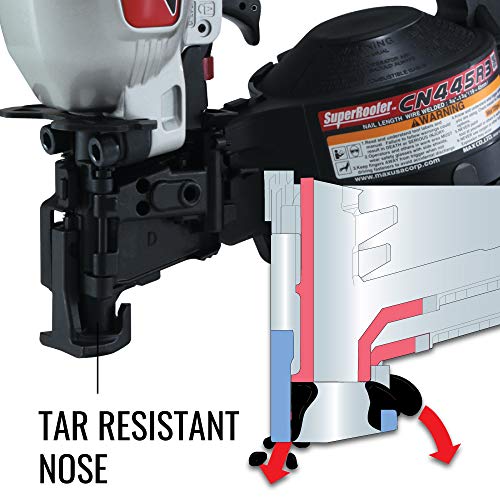 MAX USA (CN445R3) SuperRoofer️ Roofing Coil Nailer up to 1-3/4 In.