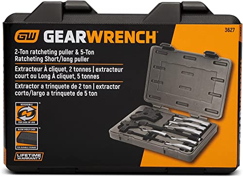 GEARWRENCH 2 or 3 Jaw Internal/External Ratcheting Puller Set, 2 and 5 Ton - 3627