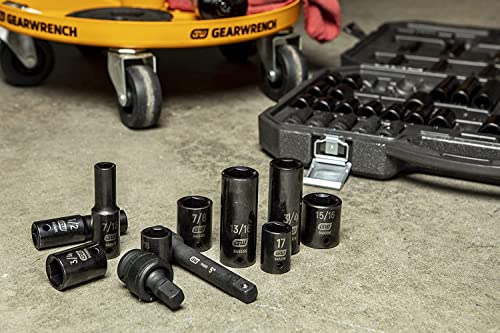GEARWRENCH 65-Piece 1/2 In. Drive Standard & Deep SAE/MM Impact Socket Set