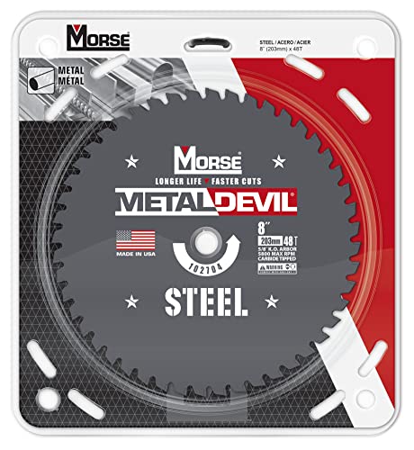 MK Morse Devil CSM848FSC, Circular Saw Blade, Carbide Tipped, Steel Cutting, 8 inch, 1 Pack