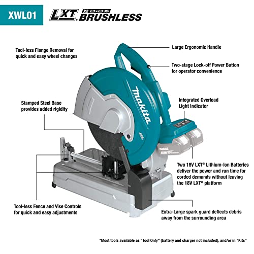 Makita (XWL01PTREN) 18V LXT Lithium-Ion Brushless Cordless 14" Cut-Off Saw Kit (5.0Ah) (Open Box/Excellent Condition)