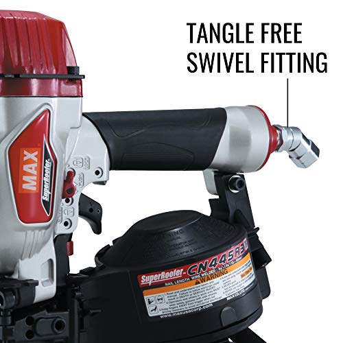 MAX USA (CN445R3) SuperRoofer️ Roofing Coil Nailer up to 1-3/4 In.