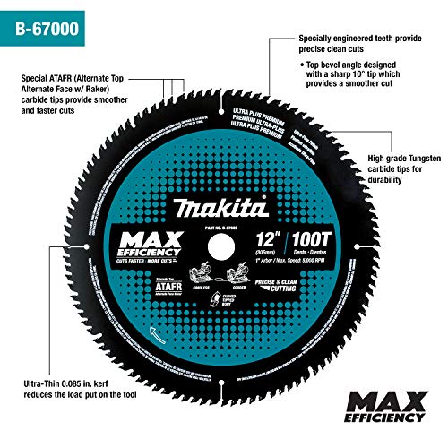 Makita 12in 100T Carbide-Tipped Max Efficiency Miter Saw Blade