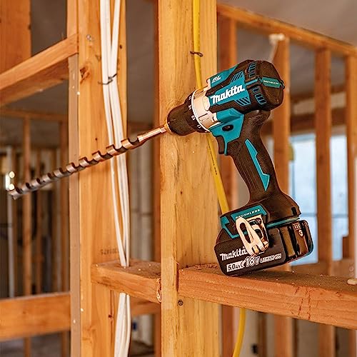 Makita XPH16T 18V LXT Lithium-Ion Compact Brushless Cordless 1/2" Hammer Driver-Drill Kit (5.0Ah)