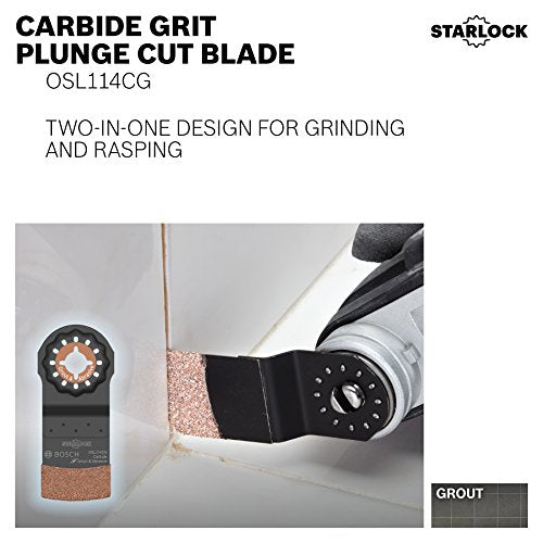Bosch 1-1/4In. Starlock Oscillating Multi-Tool Carbide Grit Plunge Cut Blade-OSL114CG