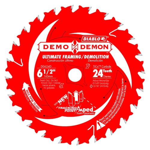 Diablo 6-1/2"x 24-Teeth Demo Demon Ultra-Thin Framing/Demolition Saw Blade for Wood