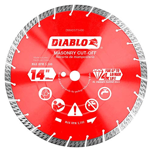 Diablo 14-Inch Diamond Segmented Turbo Cut-Off Discs for Masonry