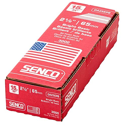 Senco DA25EPB 15 Gauge by 2-1/2 inch Length Bright Basic Finish Nail (3,000 per box)