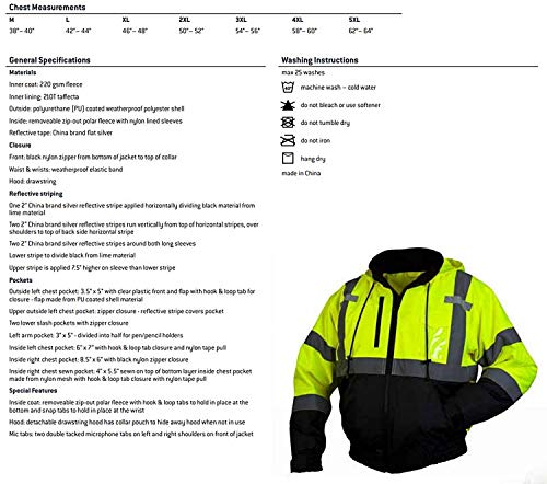 Pyramex Men's Safety Jacket with Hood