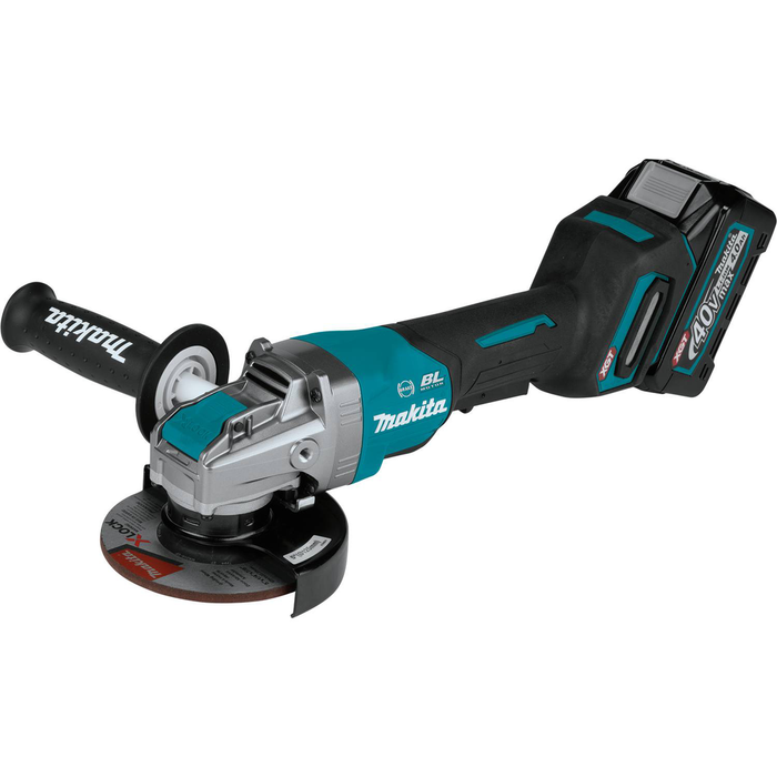 Makita 40V Max XGT Brushless Cordless 5" X-LOCK Paddle Switch Angle Grinder Kit, with Electric Brake (4.0Ah)