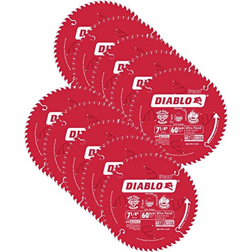 Diablo 7-1/4 in. x 60 Tooth Ultra Finish Saw Blade (10 Pack)
