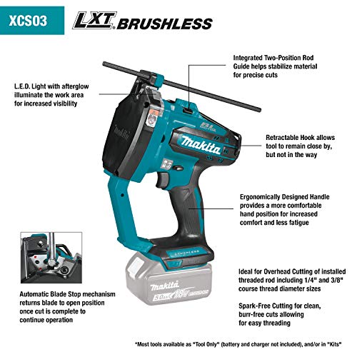 Makita (XCS03Z) 18V LXT Lithium-Ion Brushless Cordless Threaded Rod Cutter (Bare Tool)