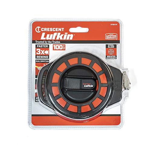 CRESCENT Lufkin 3/8" x 100' Construction Steel Long Tape - ST100-07