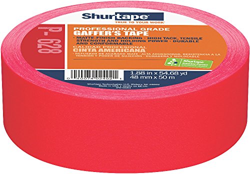 Shurtape P- 628 Professional Grade, Coated Gaffer's Tape, 48mm x 50m, 1 Roll