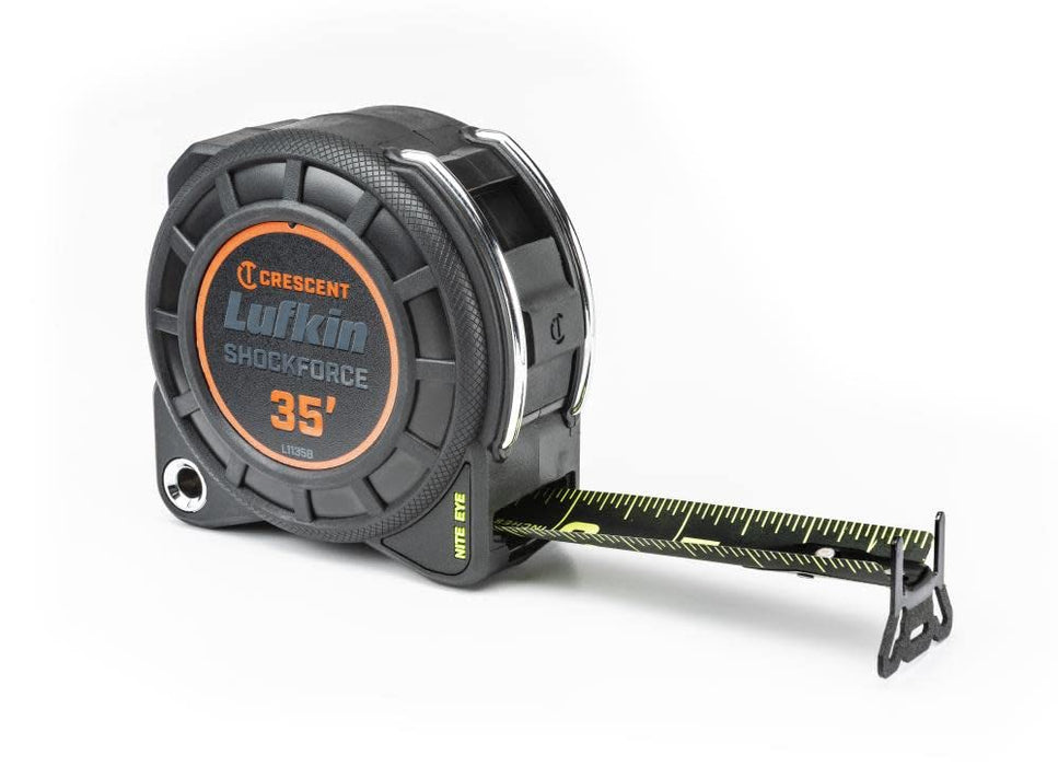 Crescent Lufkin 1-3/16" x 35' Shockforce Nite Eye G1 Dual Sided Tape Measure