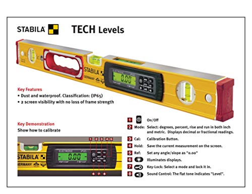 STABILA 36548 Type 196-2 Tech 48 In. Digital Level IP65 Dust and Waterproof with Nylon Carrying Case