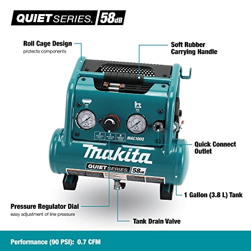 Makita Quiet Series Electric Air Compressor 1 Gallon