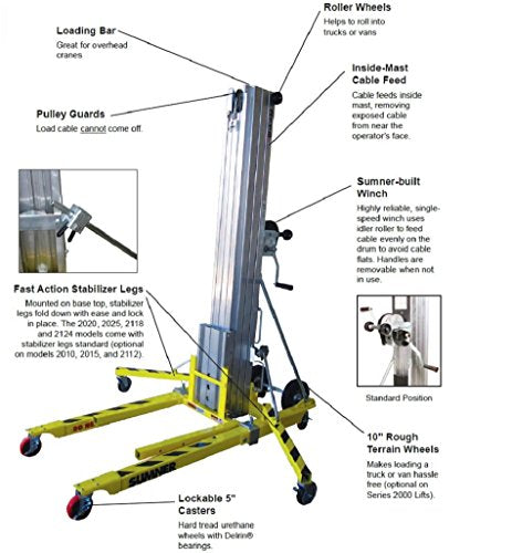 Sumner 2010 Material Lift, 1000 lb. Lifting Capacity, 11', 7-1/8" Max Height