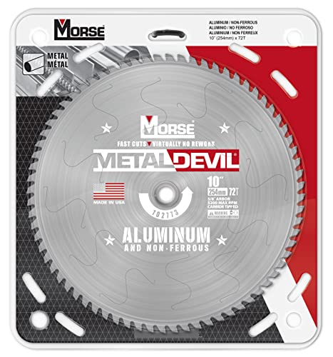 MK Morse Devil CSM1072FNFC, Circular Saw Blade, Carbide Tipped, Aluminum Cutting, 10 inch, 1 Pack
