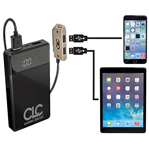 CLC Custom Leathercraft ECPL38 E-Charge Lighted USB Charging Tool Backpack, 36 Pocket,Black