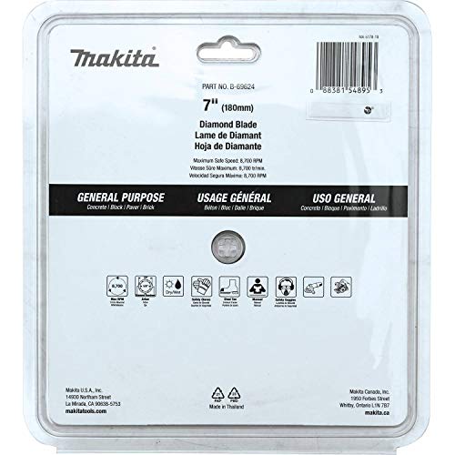 Makita 7" Diamond Blade, Segmented, General Purpose