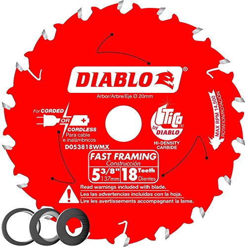 Diablo 5-3/8" x 18-Teeth Fast Framing Saw Blade for Wood