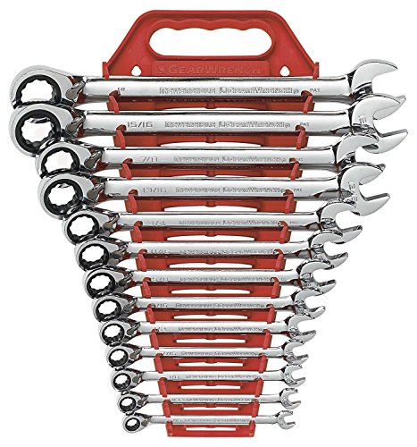 GEARWRENCH 13 Piece 72-Tooth 12 Point Reversible Ratcheting Combination SAE Wrench Set