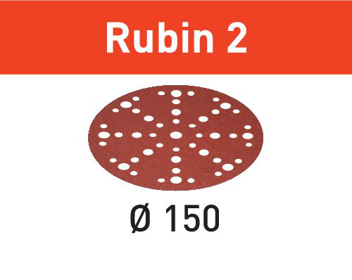 Festool Rubin 2 P80 Grit 6-Inch (150mm) Diameter Abrasive Sanding Discs (Pack of 50)
