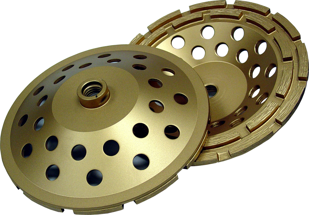 Diamond Products 15263 7" X 5/8"-11 Standard Gold Spiral Turbo Cup Grinder With 24 Segs