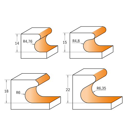 FINGER PULL BIT S=1/2'' 3/4''x3/16''x2-1/4''
