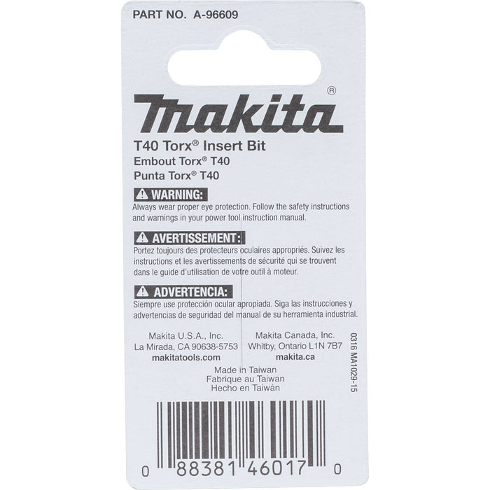 Makita Impact X T40 Torx 1″ Insert Bit (2-Pack)