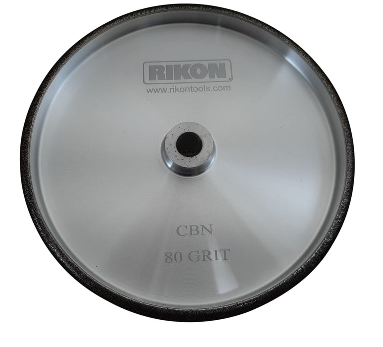 RIKON PRO Series CBN Grinding Wheel 80 Grit 8 In. Wheel 1-1/2 In. wide with Radius to Sharpen High Speed Steel Cutting Tools for your Woodworking Lathe