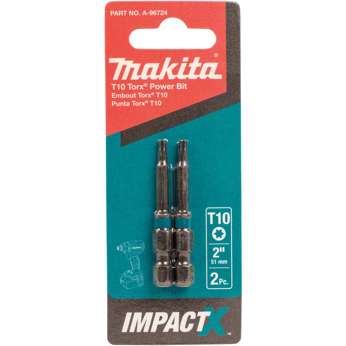 Makita ImpactX T10 Torx 2″ Power Bit (2-Pack)