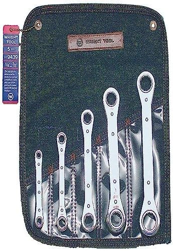 Wright Tool Ratchet Box Wrench Set with Denim Tool Roll (5-Piece ...