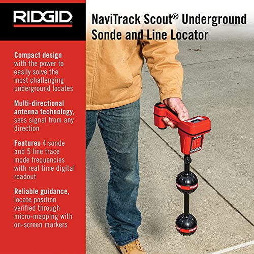 RIDGID 19238 NaviTrack Scout Locator, Underground Pipe Locator and Underground Cable Location Device