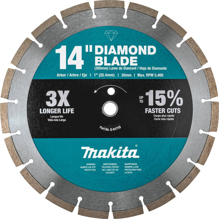 Makita B-69646 - 14" Diamond Blade, Segmented, General Purpose, Contractor 3/pk