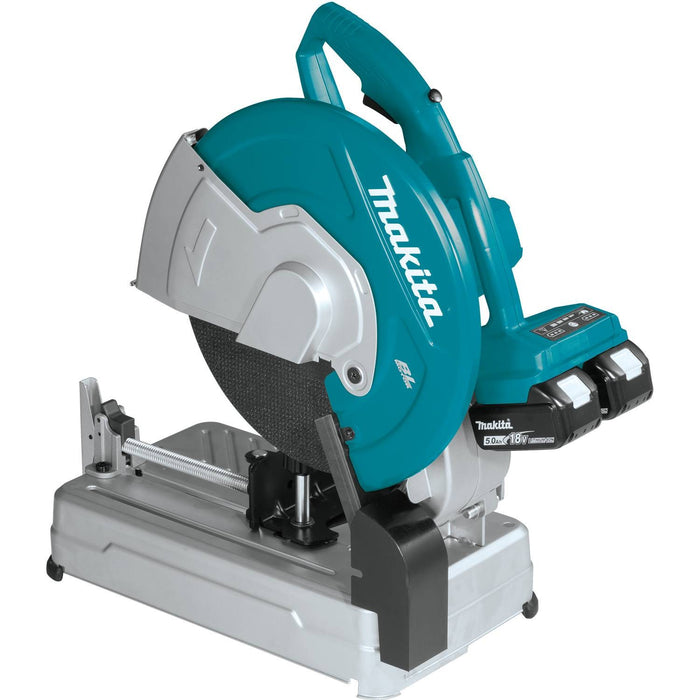 Makita (XWL01PT) 36V (18V X2) LXT Brushless 14" Cut-Off Saw Kit, dual port rapid charger, electric brake (5.0Ah)
