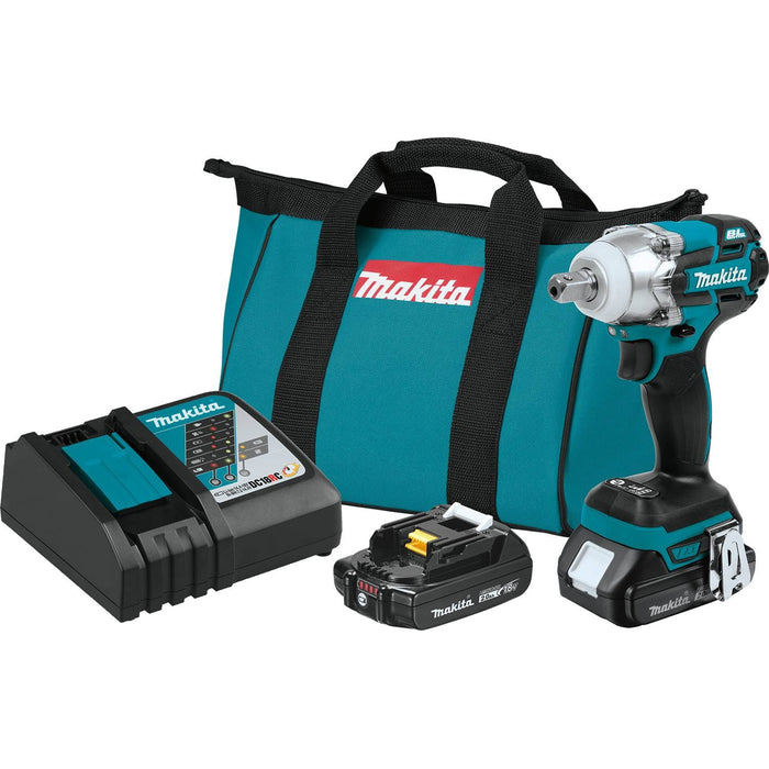 18 Volt LXT Lithium-Ion Compact Brushless Cordless 1/2 in. 3-Speed Impact Wrench Kit, 2.0 Ah